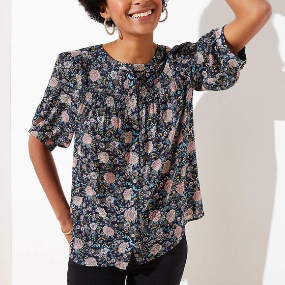 LOFT Tops - LOFT | Floral Smocked Blouse